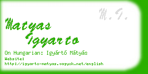 matyas igyarto business card