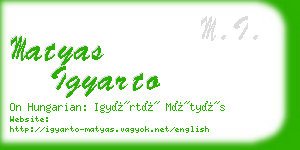 matyas igyarto business card